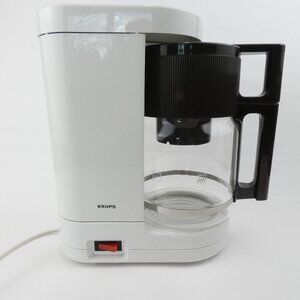 Krups Brewmaster Coffee Maker Type 261B White 10 Cup Drip Brown Accents